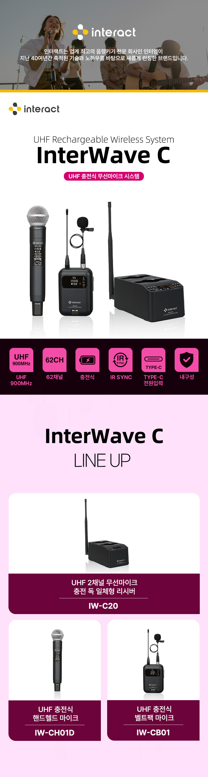 인터랙트 InterWave C IW-C20 강의용 무선마이크 시리즈 제품 충전 크래들 소개